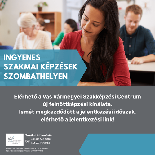 Elérhető a VMSZC újabb felnőttképzési kínálata